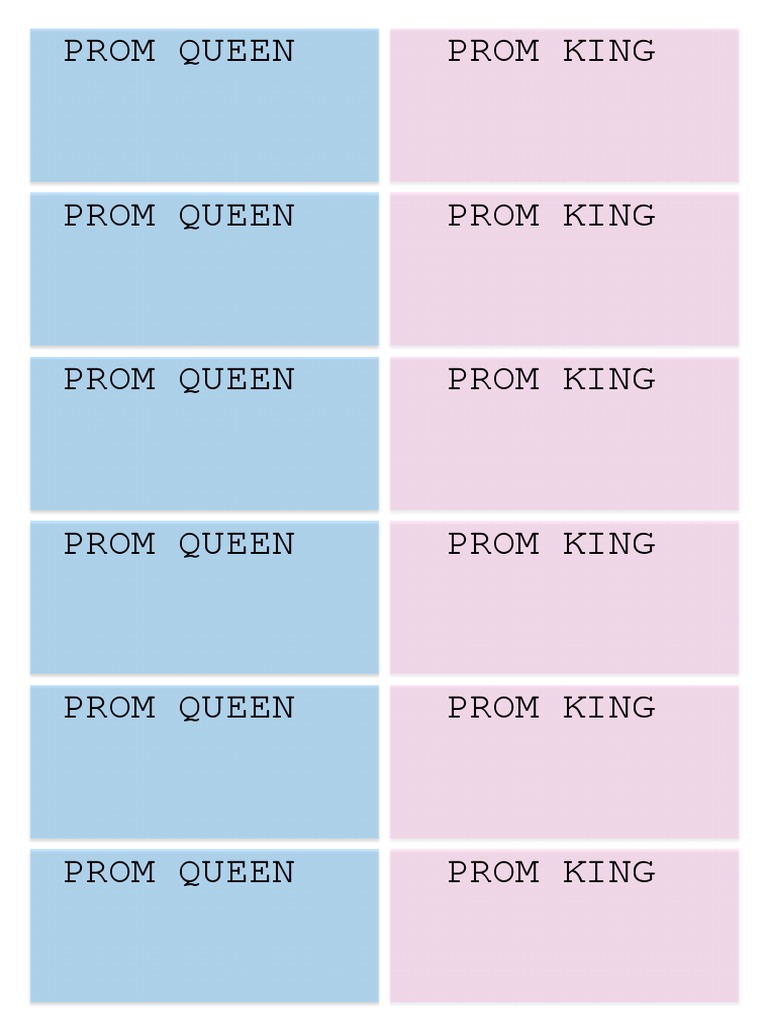 Prom Voting Slips
