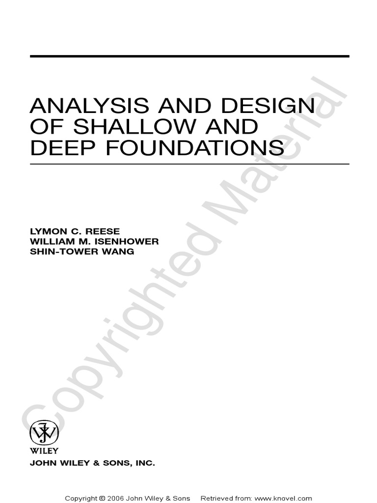 Analysis and Design of Shallow and Deep Foundations | PDF | Freedom Of ...