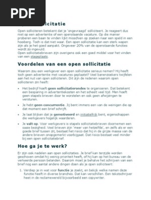 Open Sollicitatie Pdf