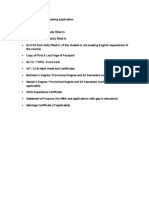 Documents Required for Making Application