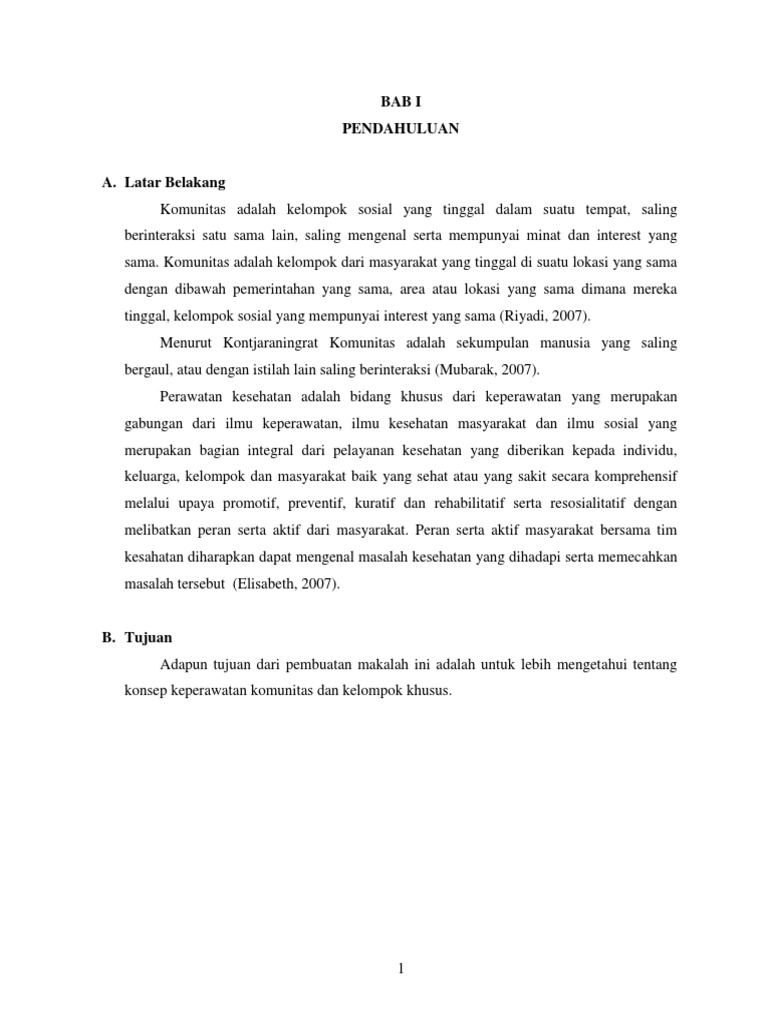 Konsep Keperawatan Komunitas Dan Kelompok Khusus