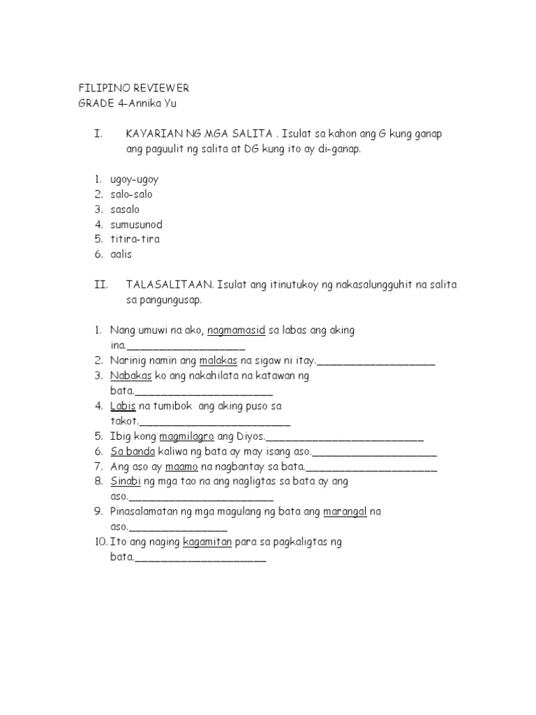 Filipino Notes | PDF