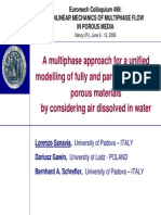 A Multiphase Approach for a Unified Modelling of Fully and Partially Saturated Porous Materials by Considering Air Dissolved in Water