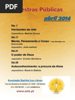 Palestras públicas abril 2014