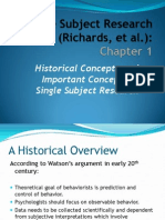 Historical Concepts and Important Concepts in Single Subject Research