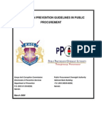 Corruption Prevention Guidelines in Public Procurement