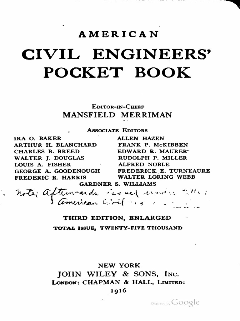 American Civil Engineers Pocket Book 3rd Ed. 1916 | PDF