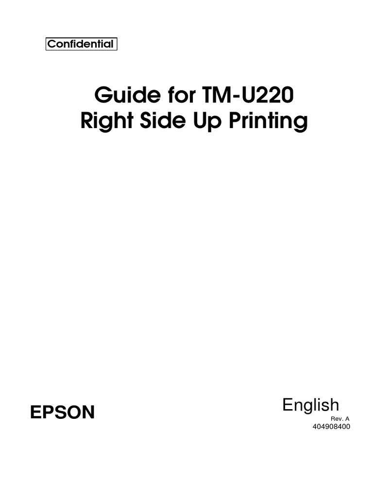 Tm-u220 Rsu Eng Reva | Printer (Computing) | Digital Technology