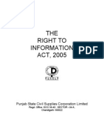 THE Right To Information ACT, 2005: Punjab State Civil Supplies Corporation Limited