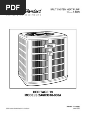 Heritage 13 Heat Pump Outside Unit Owners Manual Pdf Air Conditioning Hvac