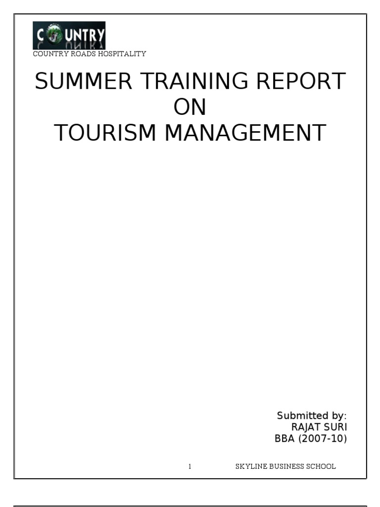 tourism management project report