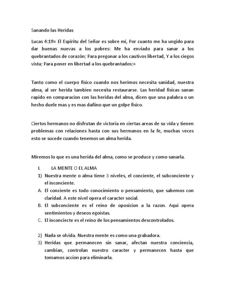 Sanando Las Heridas | PDF | Pecado | Alma