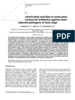 Comparative Antimicrobial Activities of Some Plant Extracts and Commercial Antibiotics Against Some Selected Pathogens of Food Origin