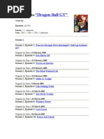 Episode List For Dragon Ball GT