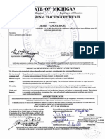 Vanderband Certificate