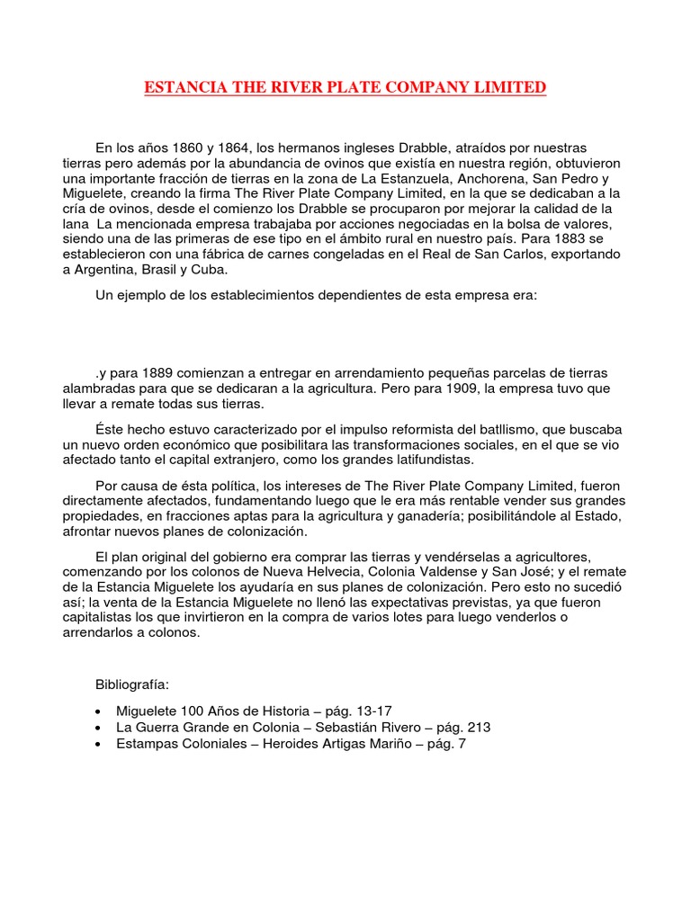 Historia de The River Plate Company | PDF | Historia