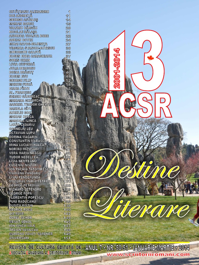 Destine Literare, January-March 2014 | PDF