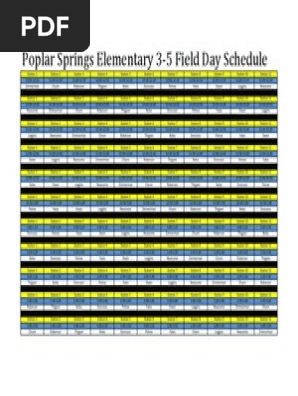 Field Day Schedule 
