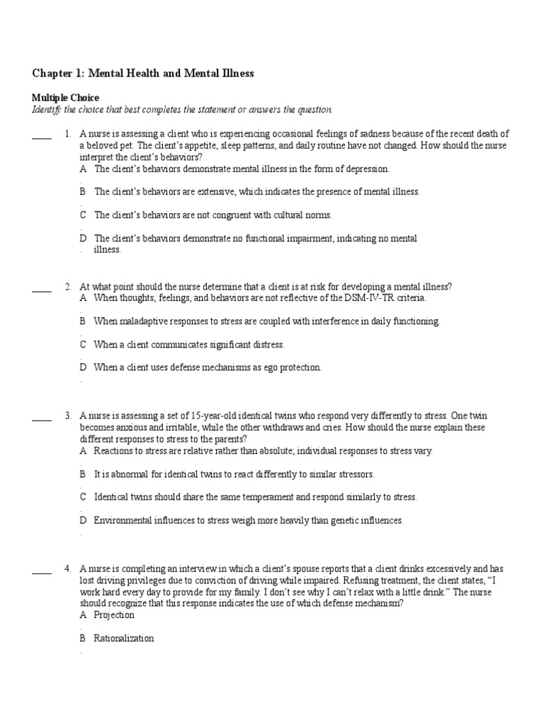 Mental Health Chapter 1 Download Free Pdf Mental Disorder Stress
