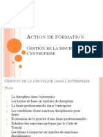 Support Formation Gestion de La Discipline Au Travail PDF