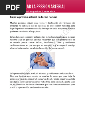 Bajar La Presion Arterial En Forma Natural Hipertension Estres