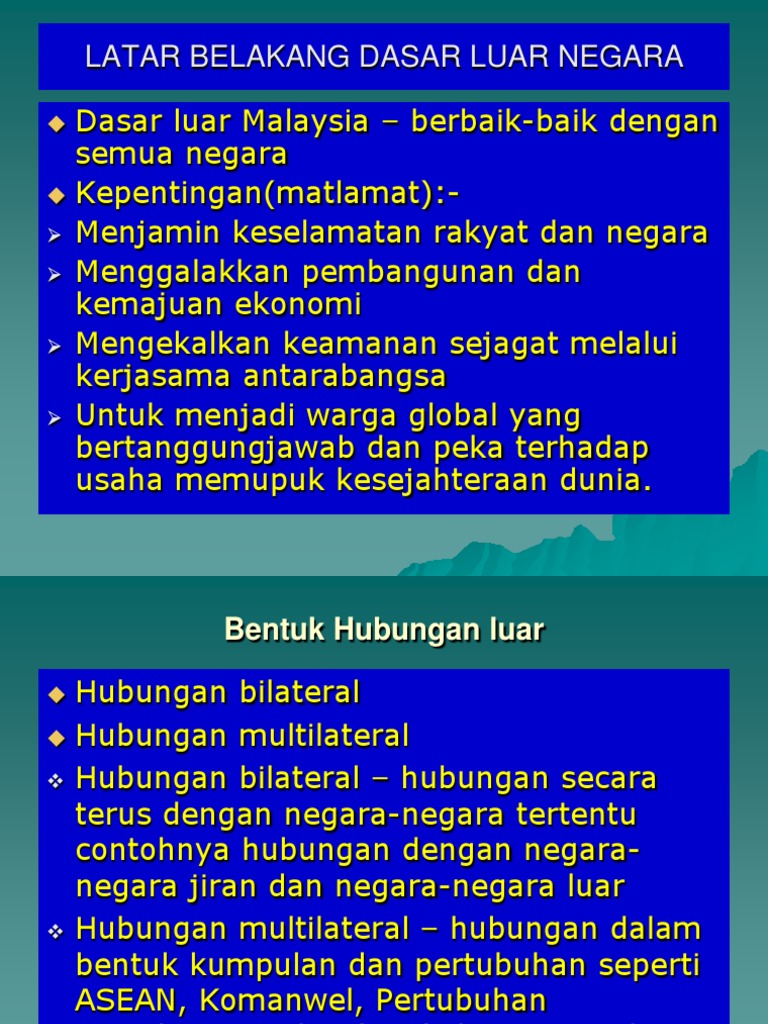 Latar Belakang Dasar Luar Malaysia Pdf
