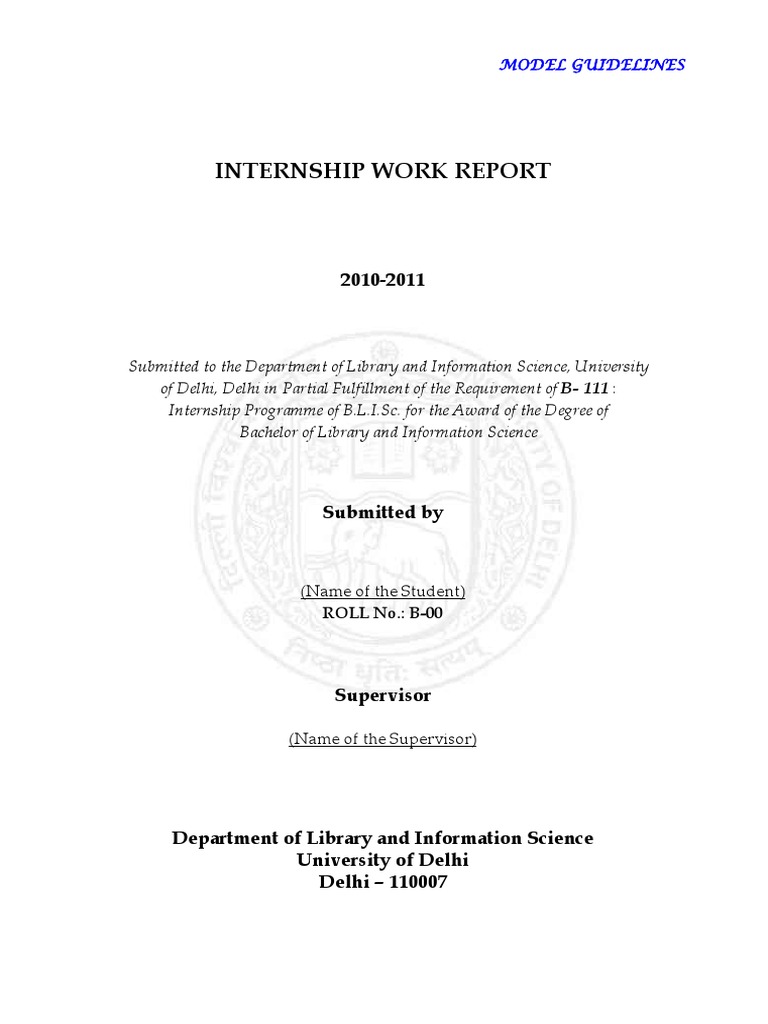 Library Internship Report Guidelines | PDF | Library Science | Libraries