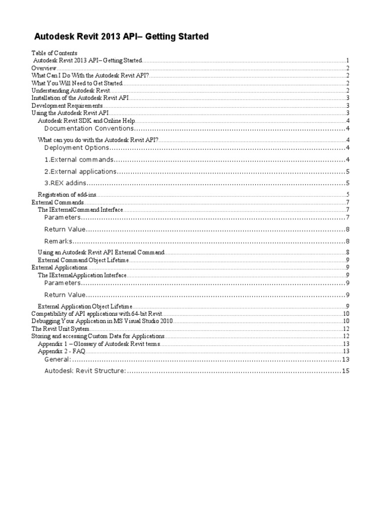 Getting Started with Revit 2013 API | PDF | Autodesk Revit | Icon ...