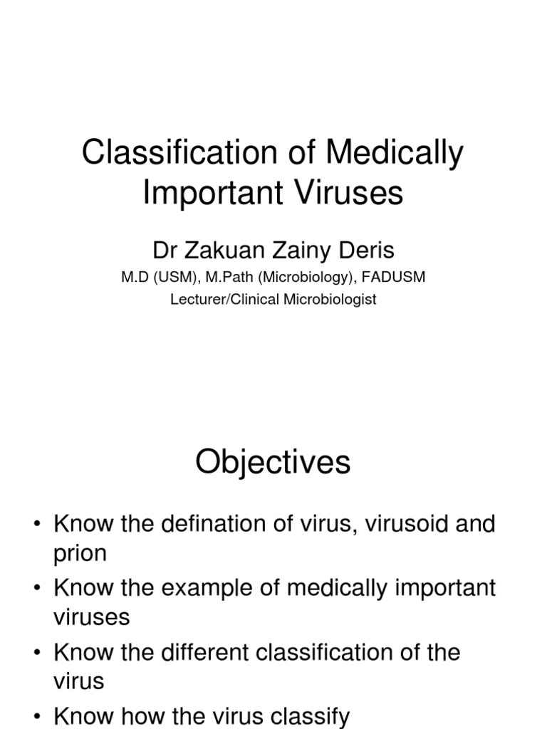 Classification of medically important viruses pdf virus microorganism