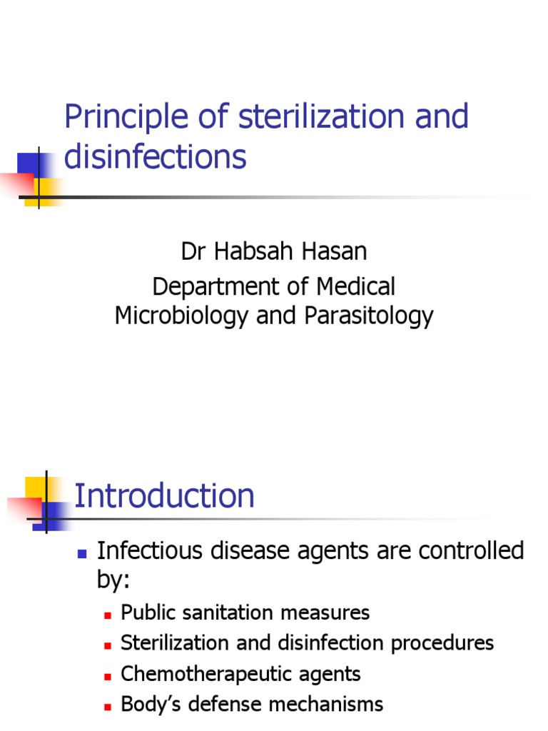 Principle of Sterilization and Disinfectants 2007 PDF Sterilization