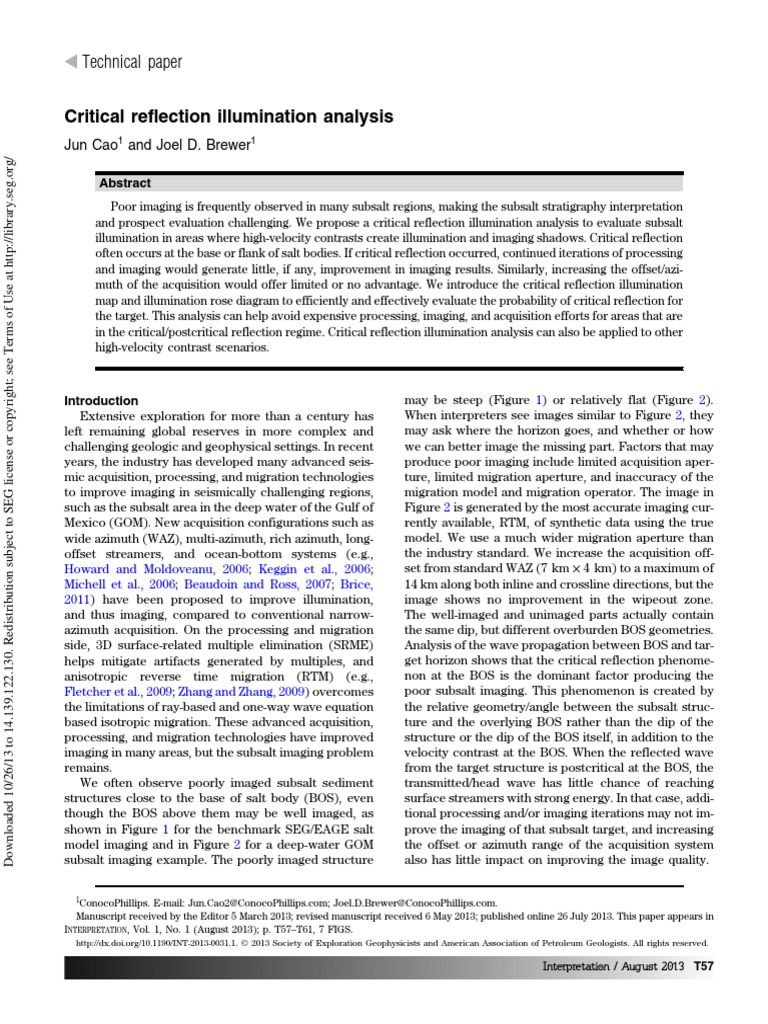 Critical Reflection Illumination Analysis | PDF | Reflection (Physics ...