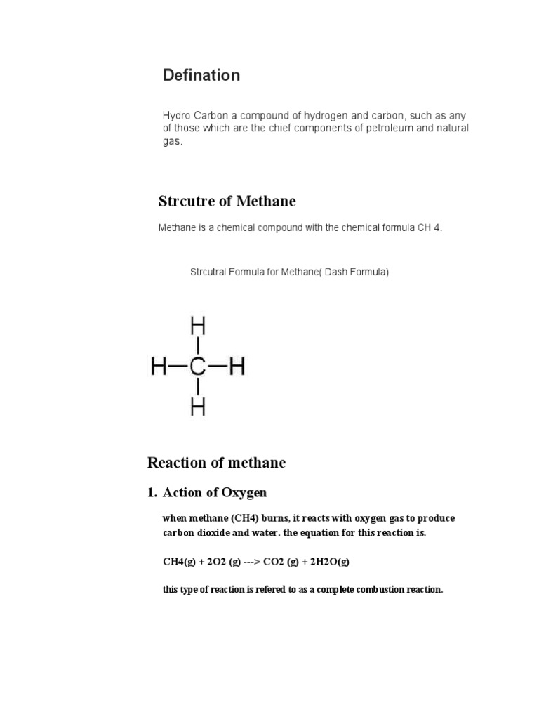 Methane Reactions Explained | PDF