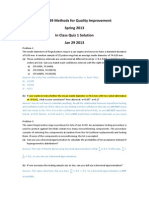 ISYE 3039 Methods For Quality Improvement Spring 2013 in Class Quiz 1 Solution Jan 29 2013