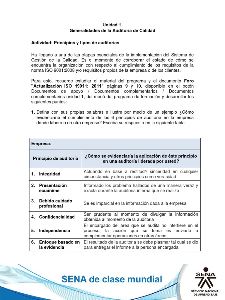 Actividad Unidad 1 | PDF | Auditoría financiera | Derecho laboral
