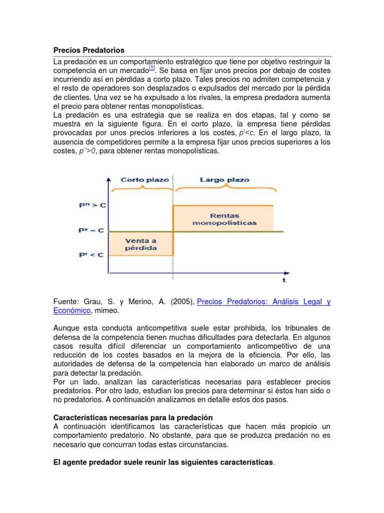 Estrategias de Precios Predatorios | PDF | Monopolio | Mercado (economía)