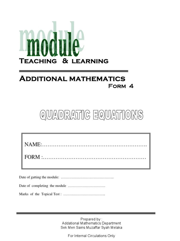Complex Solutions of Quadratic Equations | PDF | Quadratic Equation ...