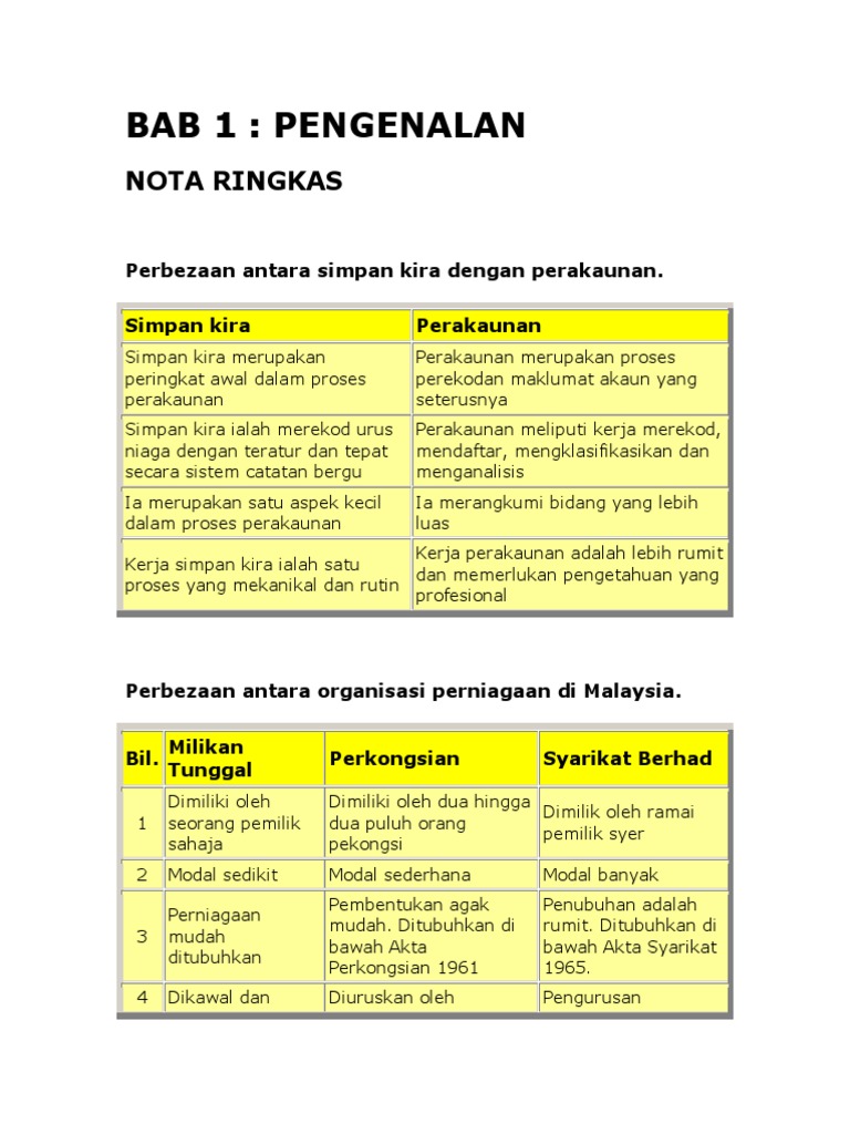 Nota Akaun | PDF