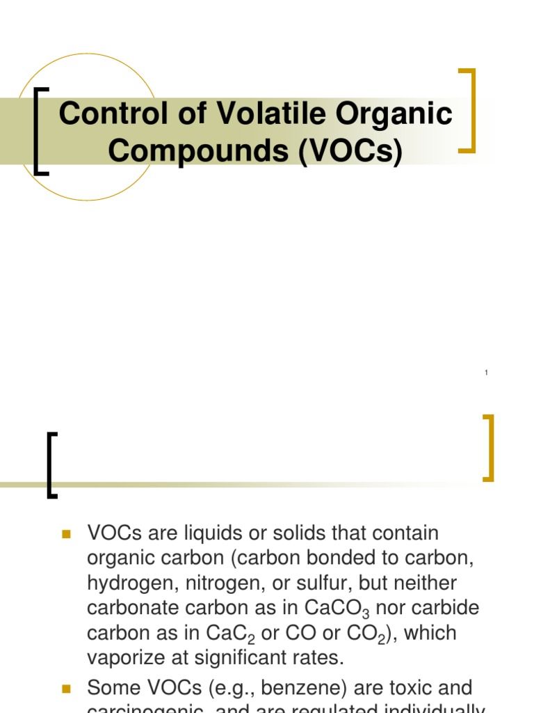 04Control of Volatile Organic Compounds (VOCs) Volatile Organic