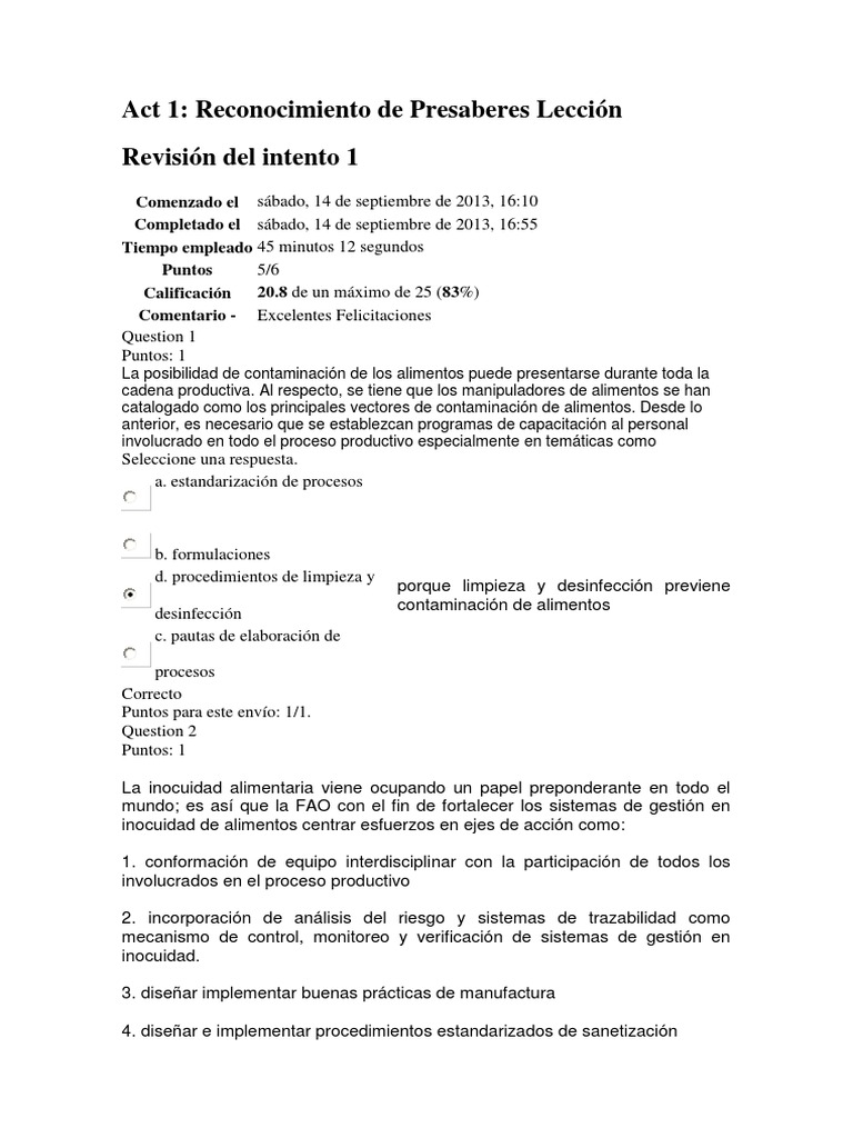 Capacitación en Inocuidad Alimentaria | PDF | Análisis de Riesgo y ...