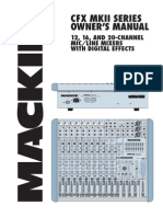 CFX Mkii Series Owner'S Manual: 12, 16, AND 20-CHANNEL Mic/Line Mixers With Digital Effects