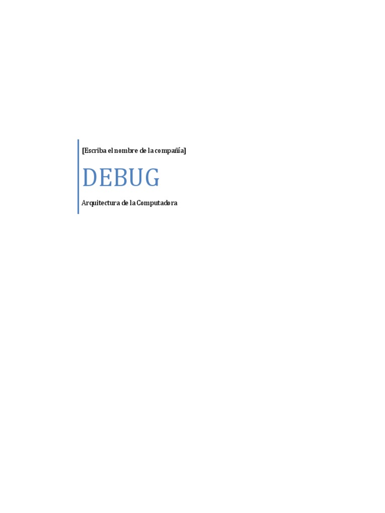 Uso de DEBUG en Arquitectura de Computadora | PDF | Programa de ...