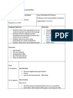 evening english exchange lesson plan