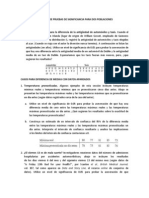 Ejercicios Adicionales de Pruebas de Significancia para Dos Poblaciones