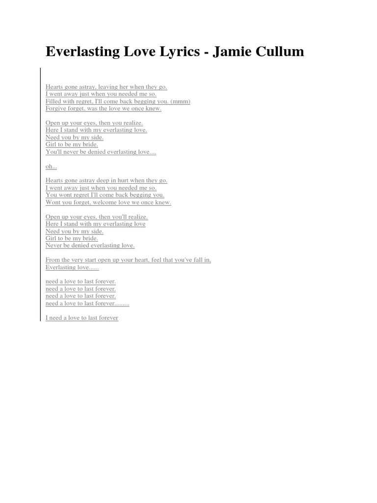 心に強く訴えるforever Love 歌詞 試す