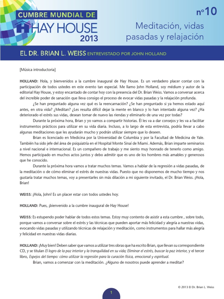 Hay House World Summit Espanol Day 8 PDF Meditación Estrés (biología)