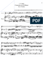 Bach - Double Violin Concerto in D Minor Violin Solo and Piano