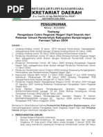 Download Pengumuman Penerimaan CPNS Kabupaten Banjarnegara Tahun 2009 by Eko Wahyono SN21654078 doc pdf