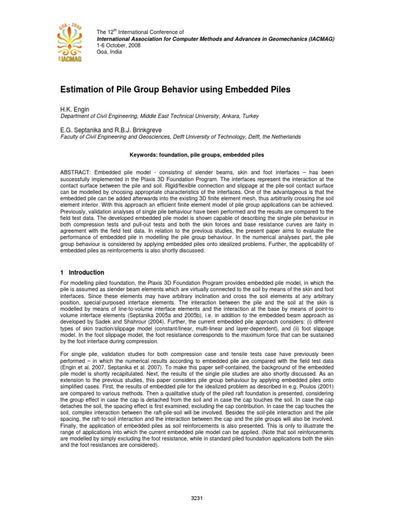 Embedded Pile Model for Pile Groups | PDF | Deep Foundation | Stiffness