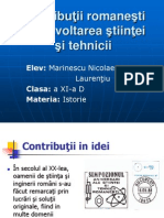 Contributii Romanesti La Dezvoltarea Stiintei Si Tehnicii