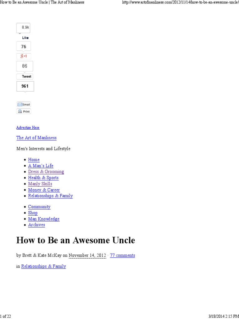 How To Be An Uncle _ How to be an Awesome Uncle: A Guide to Creating ...